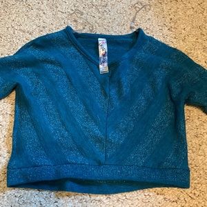 Blue Cut off with semi long sleeves+sparkles, only worn a couple of times